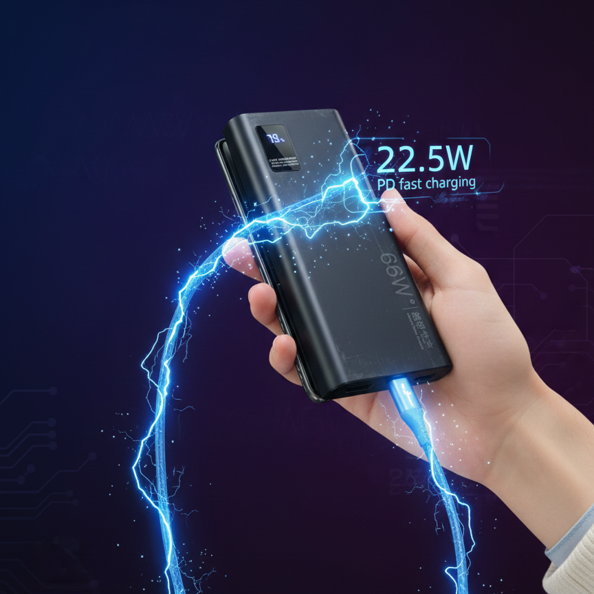 IBsmart 20000mAh Power Bank | 66W PD Fast Charging | Digital Display | Portable Polymer Power Bank