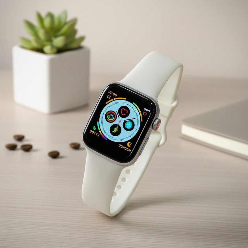 Modern smart watch with comfortable adjustable silicone strap for everyday wear